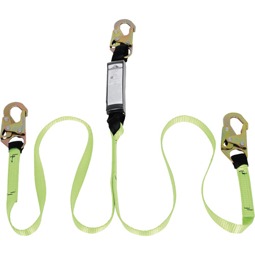 SA-54000-6 Shock Absorbing Lanyard, 6', Snap Hook Center, Snap Hook Leg Ends, Polyester Advanced Consulting and Training Ltd.