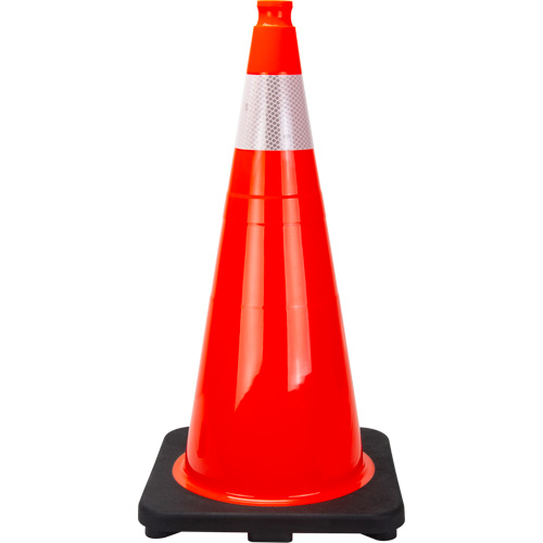 C&ocirc;ne de signalisation de premi&egrave;re qualit&eacute;, 28", Orange, Bande(s) r&eacute;fl&eacute;chissante(s) 4" Advanced Consulting and Training Ltd.