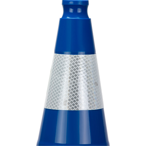 C&ocirc;ne de signalisation de premi&egrave;re qualit&eacute;, 28", Bleu, Bande(s) r&eacute;fl&eacute;chissante(s) 4" Advanced Consulting and Training Ltd.