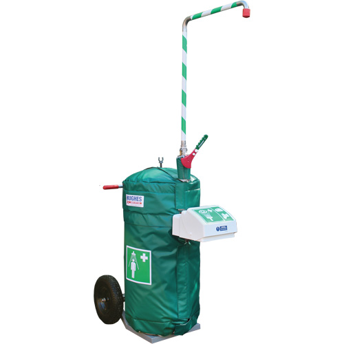 Douche d'urgence isol&eacute;e, mobile et autonome avec douche oculaire et faciale, Capacit&eacute; 30 gal., Conformit&eacute; Aucune Advanced Consulting and Training Ltd.