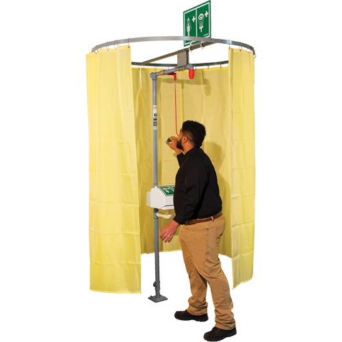 Pipe Mounted Safety Shower Modesty Curtain Advanced Consulting and Training Ltd.