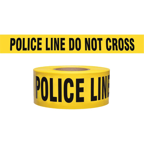 "Police Line Do Not Cross" Contractor-Grade Barricade Tape, English, 3" W x 1000' L, 2 mils, Black on Yellow Advanced Consulting and Training Ltd.