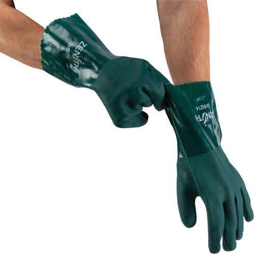Gants verts &agrave; double enduit, 12" lo, PVC, Doublure en Jersey de coton, 70 mils Advanced Consulting and Training Ltd.