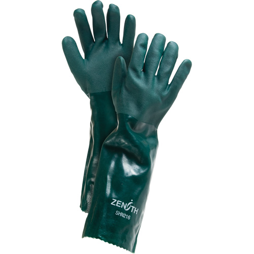 Double Dipped Green Gloves, 18" L, PVC, Cotton Jersey Inner Lining, 70-mil Advanced Consulting and Training Ltd.