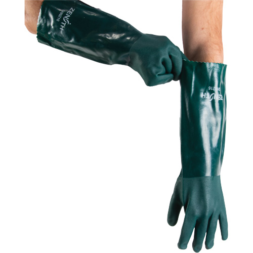 Double Dipped Green Gloves, 18" L, PVC, Cotton Jersey Inner Lining, 70-mil Advanced Consulting and Training Ltd.