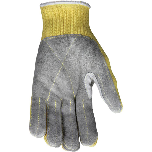 Gants de travail r&eacute;sistant &agrave; la coupe CutPro avec paume en cuir fendu, Taille Petit, Calibre 7, Enveloppe en Kevlar, ASTM ANSI niveau A3 Advanced Consulting and Training Ltd.