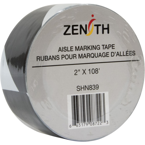 Ruban pour marquage d'all&eacute;es, 2" x 108', PVC, Noir et blanc Advanced Consulting and Training Ltd.