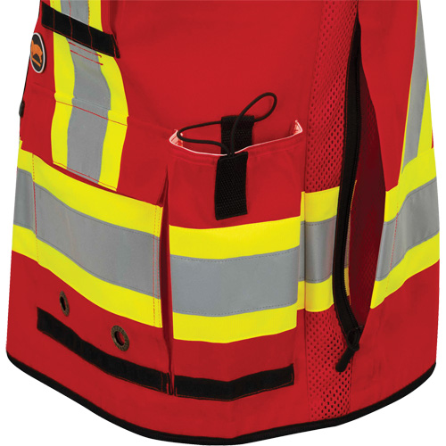 6678 Veste d'arpenteur antimicrobienne haute visibilit&eacute; avec dos en maille, Rouge, Petit, Polyester Advanced Consulting and Training Ltd.