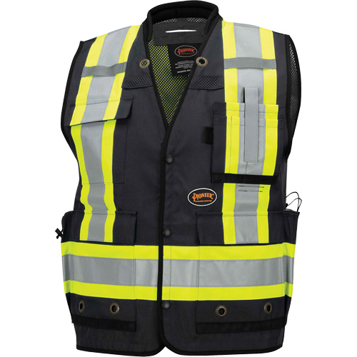 6679 High-Visibility Antimicrobial Mesh-Back Surveyor Vest, Black, Small, Polyester Advanced Consulting and Training Ltd.