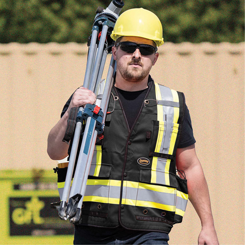 6679 High-Visibility Antimicrobial Mesh-Back Surveyor Vest, Black, Small, Polyester Advanced Consulting and Training Ltd.