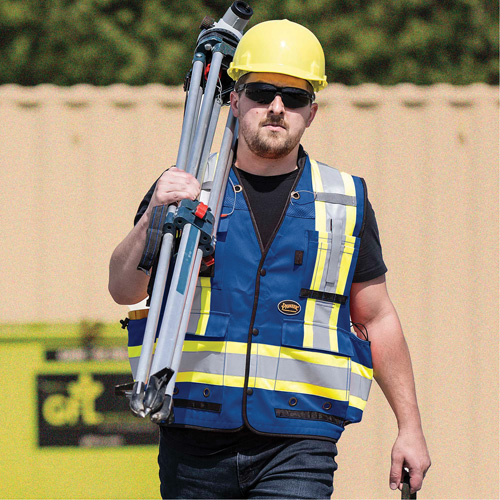 6681 High-Visibility Antimicrobial Mesh-Back Surveyor Vest, Royal Blue, Small, Polyester Advanced Consulting and Training Ltd.