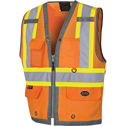 Pioneer Mesh Back Zip Front Surveyor Safety Vest, High Visibility Orange, Small, Polyester Advanced Consulting and Training Ltd.