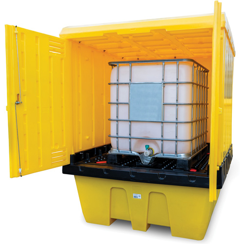 Hard Cover IBC Spill Pallet, 70" L x 70" W x 90" H, 1135 lbs. Load Capacity Advanced Consulting and Training Ltd.