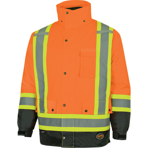 5056 Pioneer&reg; Yukon 7-in-1 Waterproof Winter Safety Parka, Polyester, Black/High Visibility Orange, X-Small Advanced Consulting and Training Ltd.