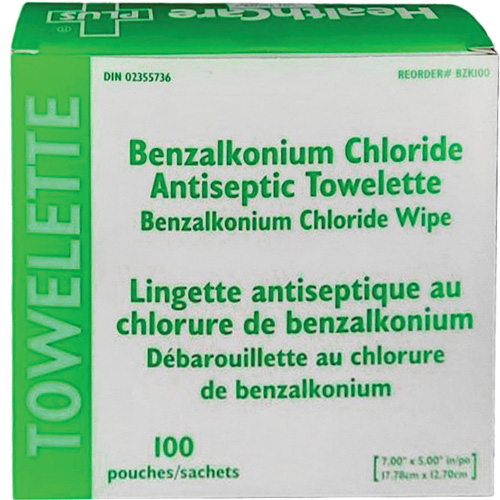 BZK Benzalkonium Chloride Towelette, Towelette, Antiseptic Advanced Consulting and Training Ltd.