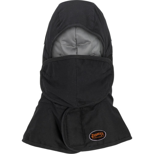 Doublure matelass&eacute;e ignifug&eacute;e Pioneer 765A pour casque de s&eacute;curit&eacute; avec un long cou et embout buccal amovible, Noir/Gris, Coton/FR-Tech/Modacrylique/Nylon Advanced Consulting and Training Ltd.