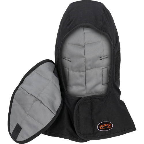 Doublure matelass&eacute;e ignifug&eacute;e Pioneer 765A pour casque de s&eacute;curit&eacute; avec un long cou et embout buccal amovible, Noir/Gris, Coton/FR-Tech/Modacrylique/Nylon Advanced Consulting and Training Ltd.