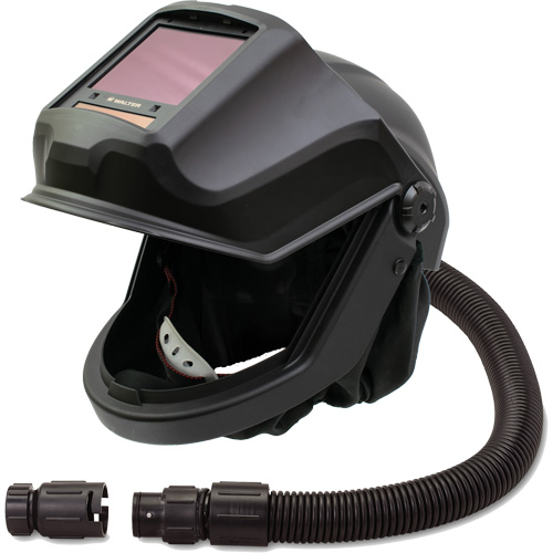 Masque respiratoire &agrave; adduction d'air et casque de soudage &agrave; visi&egrave;re relevable avec ADF et adaptateur de d&eacute;bit DEFENDER, Universel, Pi&egrave;ce faciale Advanced Consulting and Training Ltd.
