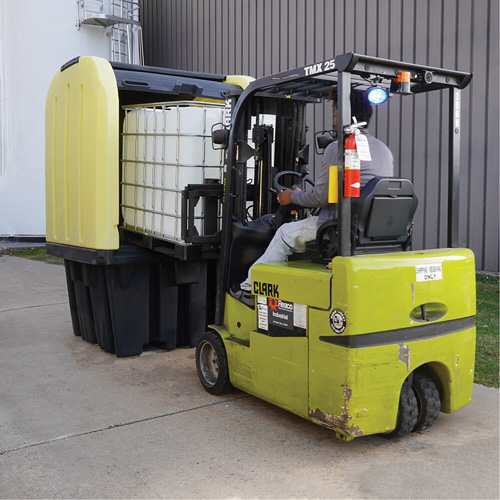 Yellow Roll Top Hardcover Spill Pallet, 65" L x 65" W x 101" H, 5000 lbs. Load Capacity Advanced Consulting and Training Ltd.