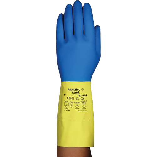 Gants r&eacute;sistants aux produits chimiques AlphaTec 87-224, Taille 10, 12,8" lo, N&eacute;opr&egrave;ne/Latex de caoutchouc, Doublure en Coton/Ouat&eacute;e, 26,8 mils Advanced Consulting and Training Ltd.
