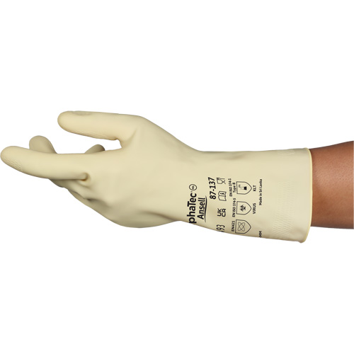 Gants naturels et l&eacute;gers AlphaTec 87-137, Taille 8, 11,8" lo, Latex de caoutchouc, 16 mils Advanced Consulting and Training Ltd.