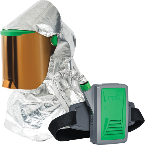 Respirateur &agrave; chaleur radiante Z-Link avec souffleur & montage &agrave; la ceinture, Respirateur &agrave; masque/Capuchon & visi&egrave;re, Pile Lithium-ion Advanced Consulting and Training Ltd.