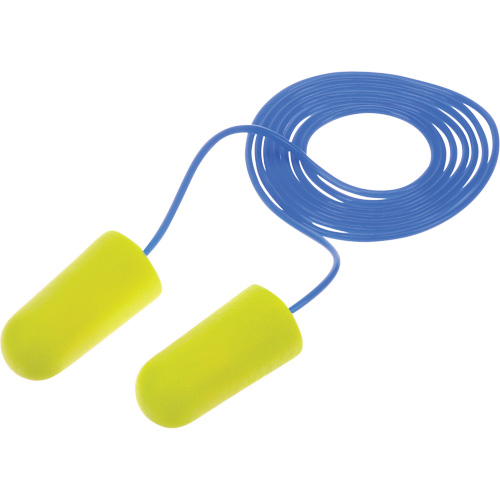 Bouchons d'oreilles n&eacute;on jaune E-A-Rsoft, Vrac - Sac en poly, Avec cordon Advanced Consulting and Training Ltd.