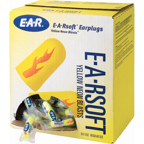 Bouchons d'oreilles &eacute;clat n&eacute;on jaune E-A-Rsoft, Vrac - Sac en poly Advanced Consulting and Training Ltd.