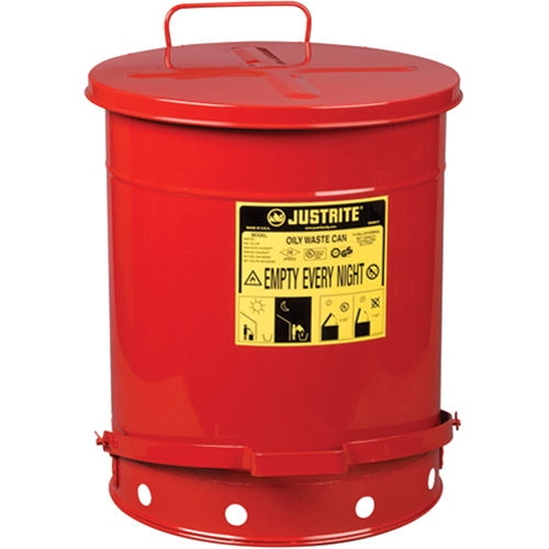 Contenants pour d&eacute;chets huileux, Homologu&eacute; FM/List&eacute; UL, 14 gal. US, Rouge Advanced Consulting and Training Ltd.