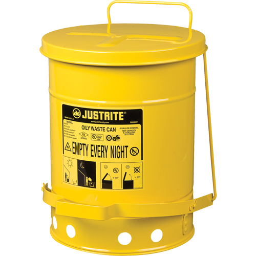 Contenants pour d&eacute;chets huileux, Homologu&eacute; FM/List&eacute; UL, 6 gal. US, Jaune Advanced Consulting and Training Ltd.