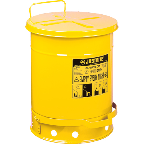 Contenants pour d&eacute;chets huileux, Homologu&eacute; FM/List&eacute; UL, 10 gal. US, Jaune Advanced Consulting and Training Ltd.
