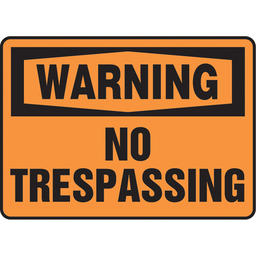 "No Trespassing" Sign, 10" x 14", Vinyl, English Advanced Consulting and Training Ltd.