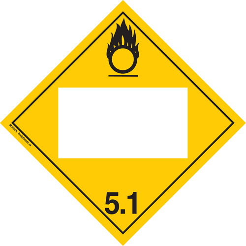 Oxidizer TDG Placard, Adhesive Vinyl Advanced Consulting and Training Ltd.