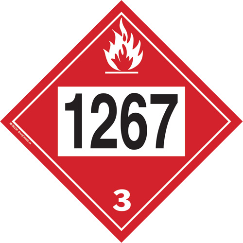1267 Petroleum Crude Oil Flammable Liquid TDG Placard, Adhesive Vinyl Advanced Consulting and Training Ltd.