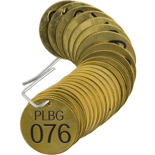 &eacute;tiquettes num&eacute;rot&eacute;es pour vannes PLPG, # 076-100, Laiton, 1,5" dia. Advanced Consulting and Training Ltd.