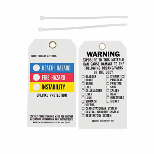 Right-To-Know Tags, Polyester, 3" W x 5-3/4" H, English Advanced Consulting and Training Ltd.