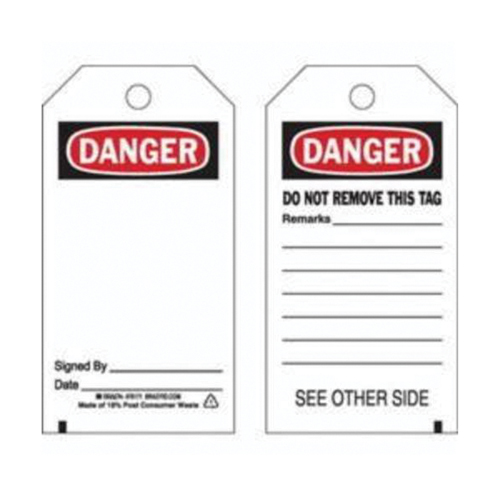 Accident Prevention Tags, Polyester, 3" W x 5-3/4" H, English Advanced Consulting and Training Ltd.