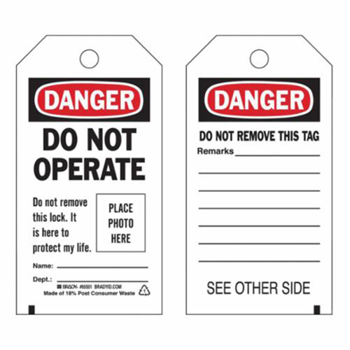 Self-Laminating "Do Not Operate" Tags, Polyester, 3" W x 5-3/4" H, English Advanced Consulting and Training Ltd.