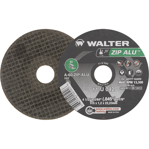 Meule &agrave; tronçonner Zip Alu, 4-1/2" x 3/64", Arbre de 7/8", Type 1, Oxyde d'aluminium, 13 300 Tr/min Advanced Consulting and Training Ltd.