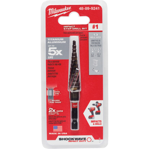 Foret &eacute;tag&eacute; #1 Shockwave Impact Duty, 1/2" - 1-1/8", Incr&eacute;ments de 1/32", Titane Advanced Consulting and Training Ltd.