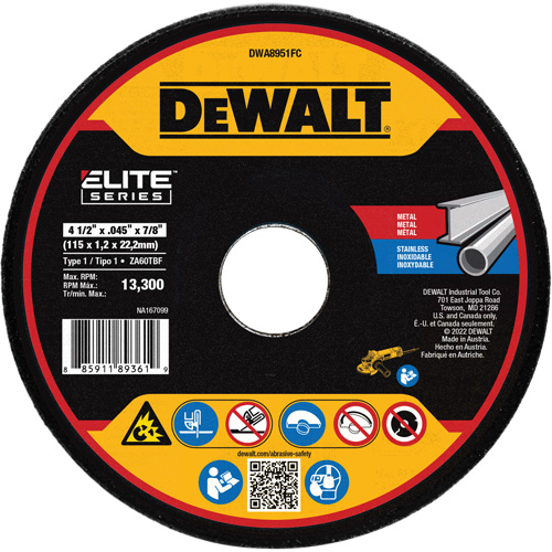 XP Metal Cut-Off Wheel, 4-1/2" x 0.045", 7/8" Arbor, Ceramic, Type 1 Advanced Consulting and Training Ltd.