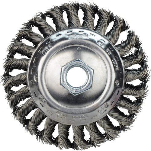 Disque m&eacute;tallique &agrave; fils torsad&eacute;s, Dia. 4", Fils 0,02", Arbre 5/8"-11, Acier au carbone Advanced Consulting and Training Ltd.