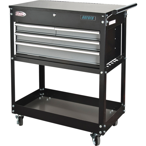 Utility Cart, 4 Drawers, 18" L x 33" W x 39" H, Black Advanced Consulting and Training Ltd.