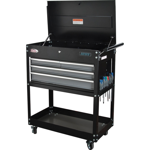 Utility Cart, 4 Drawers, 18" L x 33" W x 39" H, Black Advanced Consulting and Training Ltd.