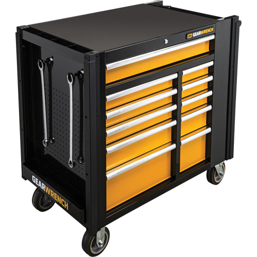 Powered Tool Cart, 11 Drawers, 42-1/2" W x 24-7/16" D x 41" H, Black/Orange Advanced Consulting and Training Ltd.