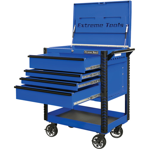Chariot &agrave; outil s&eacute;rie EX de luxe, 4 tiroirs, 22-7/8" lo x 33" la x 44-1/4" h, Bleu Advanced Consulting and Training Ltd.