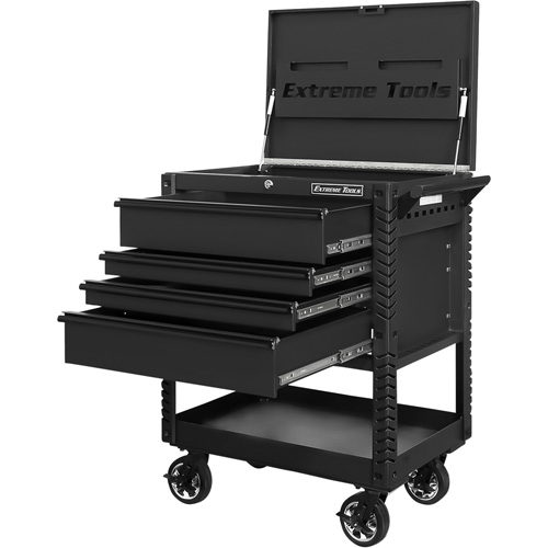 EX Deluxe Series Tool Cart, 4 Drawers, 22-7/8" L x 33" W x 44-1/4" H, Black Advanced Consulting and Training Ltd.
