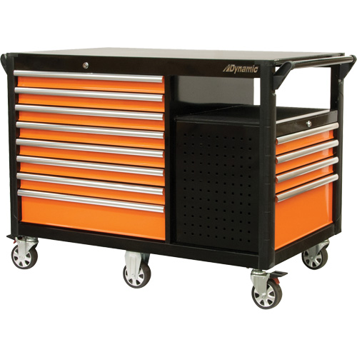 Chariot industriel, 12 tiroirs, 31-5/8" lo x 52-1/2" la x 40-1/4" h, Noir/Orange Advanced Consulting and Training Ltd.