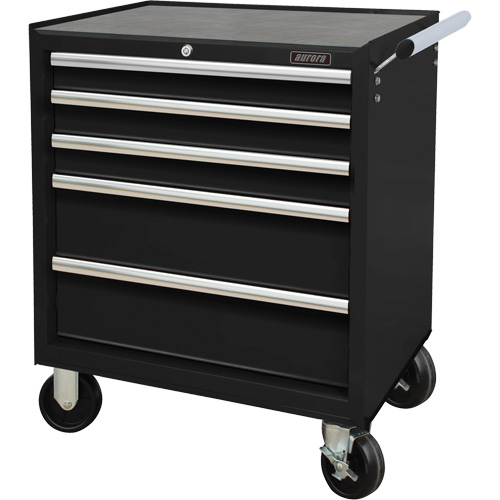 Chariot &agrave; outils industriel, 5 tiroirs, 27" la x 18-3/4" p x 31-1/2" h, Noir Advanced Consulting and Training Ltd.