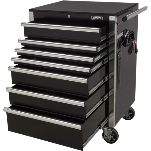Chariot &agrave; outils &agrave; usage intensif, 7 tiroirs, 28" la x 22" p x 42-3/8" h, Noir Advanced Consulting and Training Ltd.